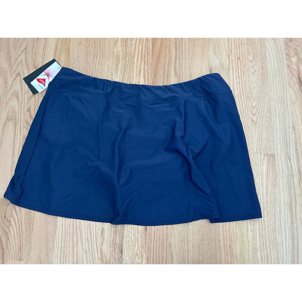 Maxine of Hollywood Women's Skort Swim Bottom - 20W - Blue NWT - Picture 5 of 7